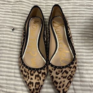 Sam Edelman Rivera Lepard Calf Hair Flat Size 7.5